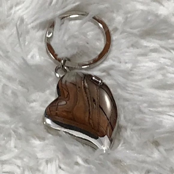 NWOT Liz Claiborne 'J' Initial Mirror Locket Key Fob - Picture 5 of 7